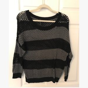 Slouchy gray & black sweater